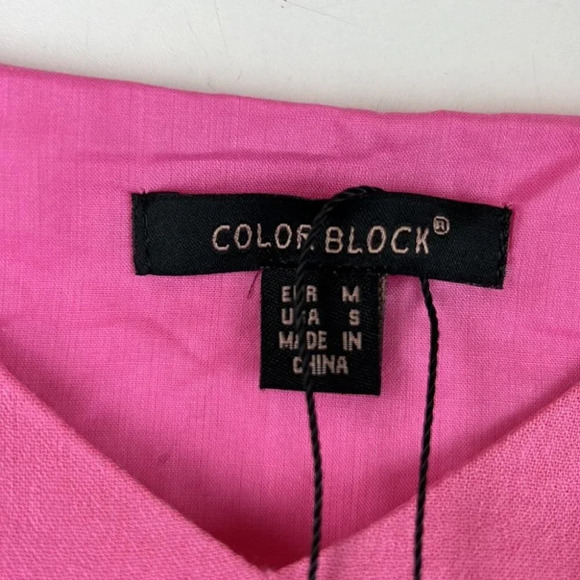 Color  Block Pink Mini Dress Cover-Up size Small - Picture 4 of 10